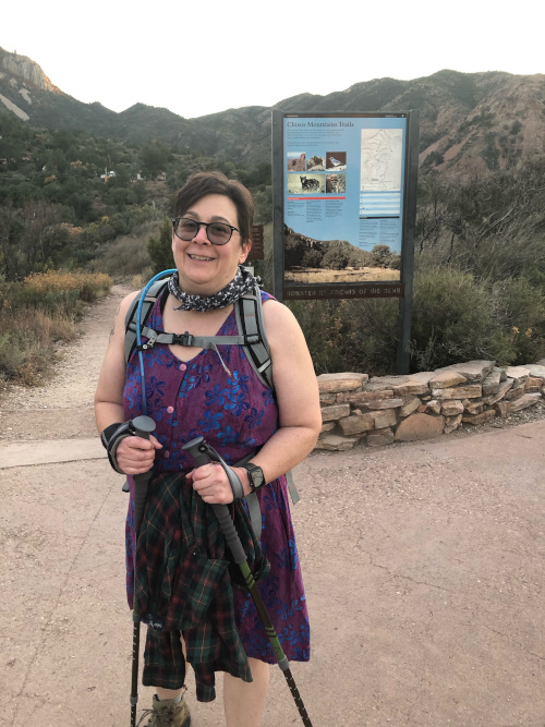 Serafina after her longest hike to date in Big Bend National Park.